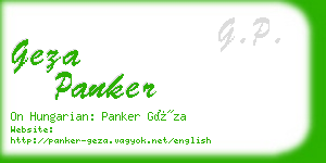 geza panker business card